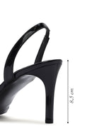 Kadın Siyah Arkası Açık Rugan Deri Ince Topuklu Ayakkabı