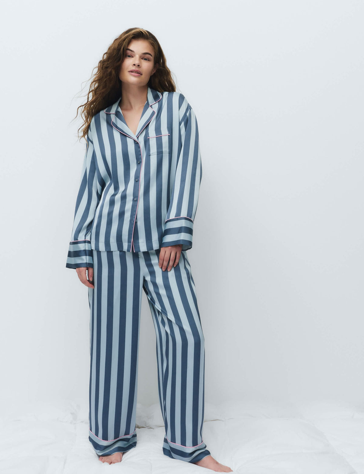 Dream Satin™ Çizgili Saten Pijama Takımı