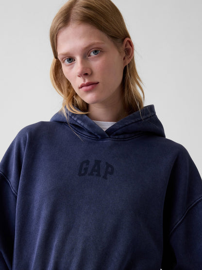 Lacivert Vintagesoft Crop Logo Sweatshirt