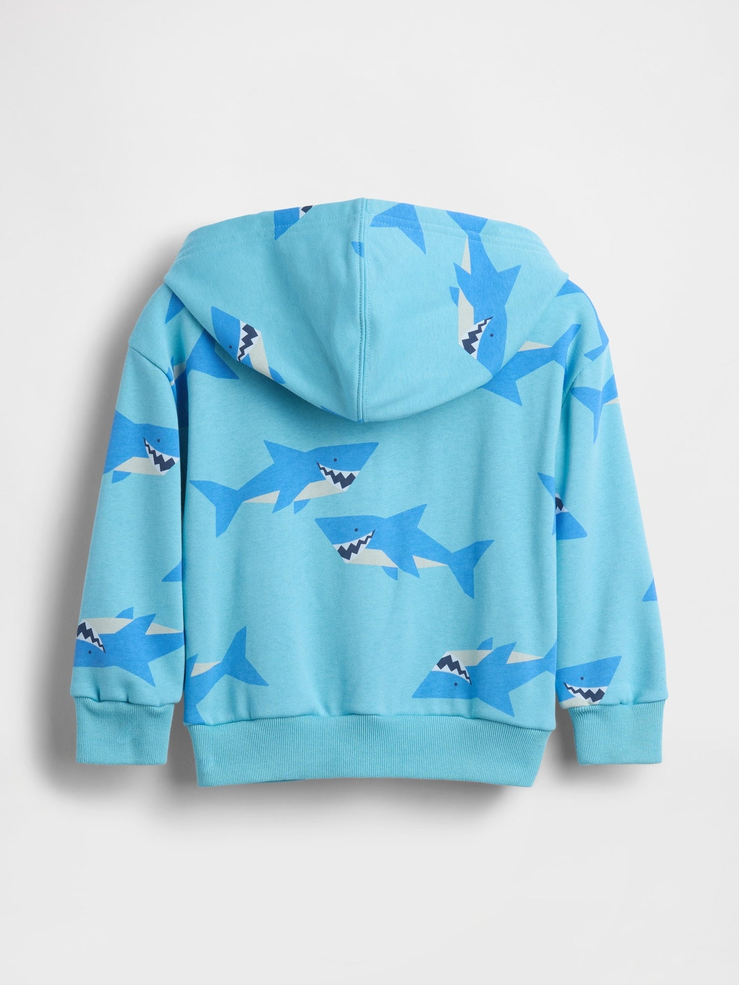 Açık Mavi Relaxed Logo Fransız Havlu Kumaş Fermuarlı Sweatshirt