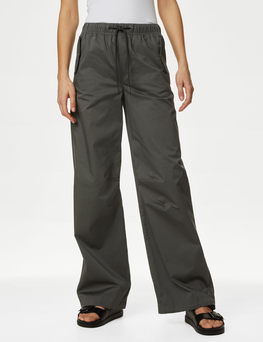 Relaxed Fit Yüksek Bel Paraşüt Pantolon