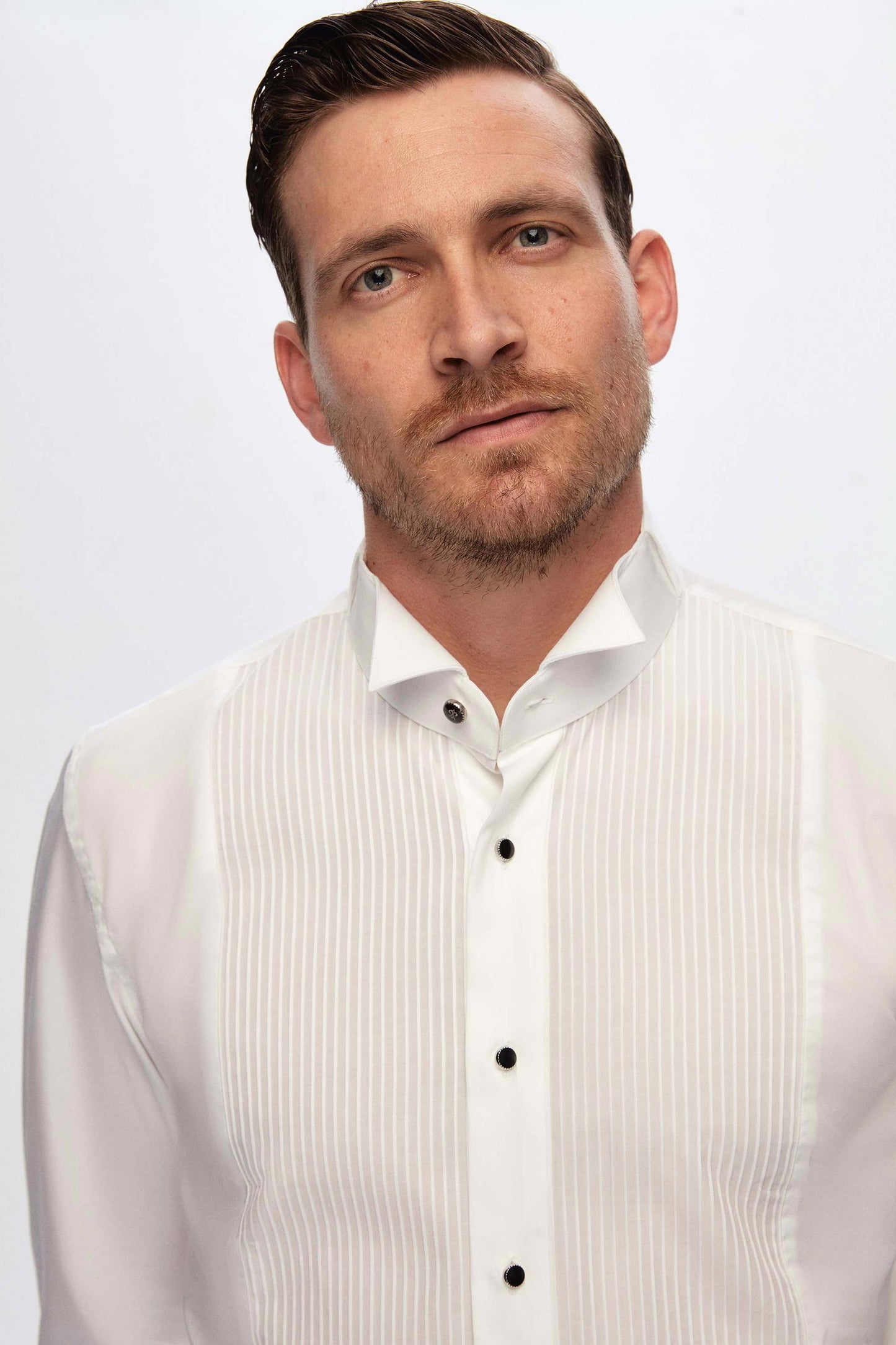 Damat Slim Fit Beyaz Jakar Desenli %100 Pamuk Nano Care Smokin Gömlek