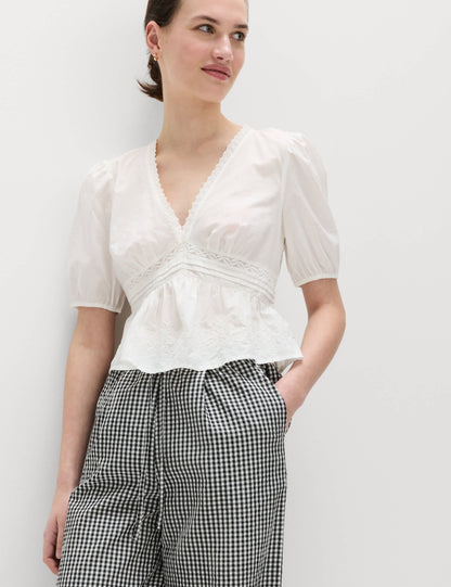 Pötikareli Wide Leg Pantolon