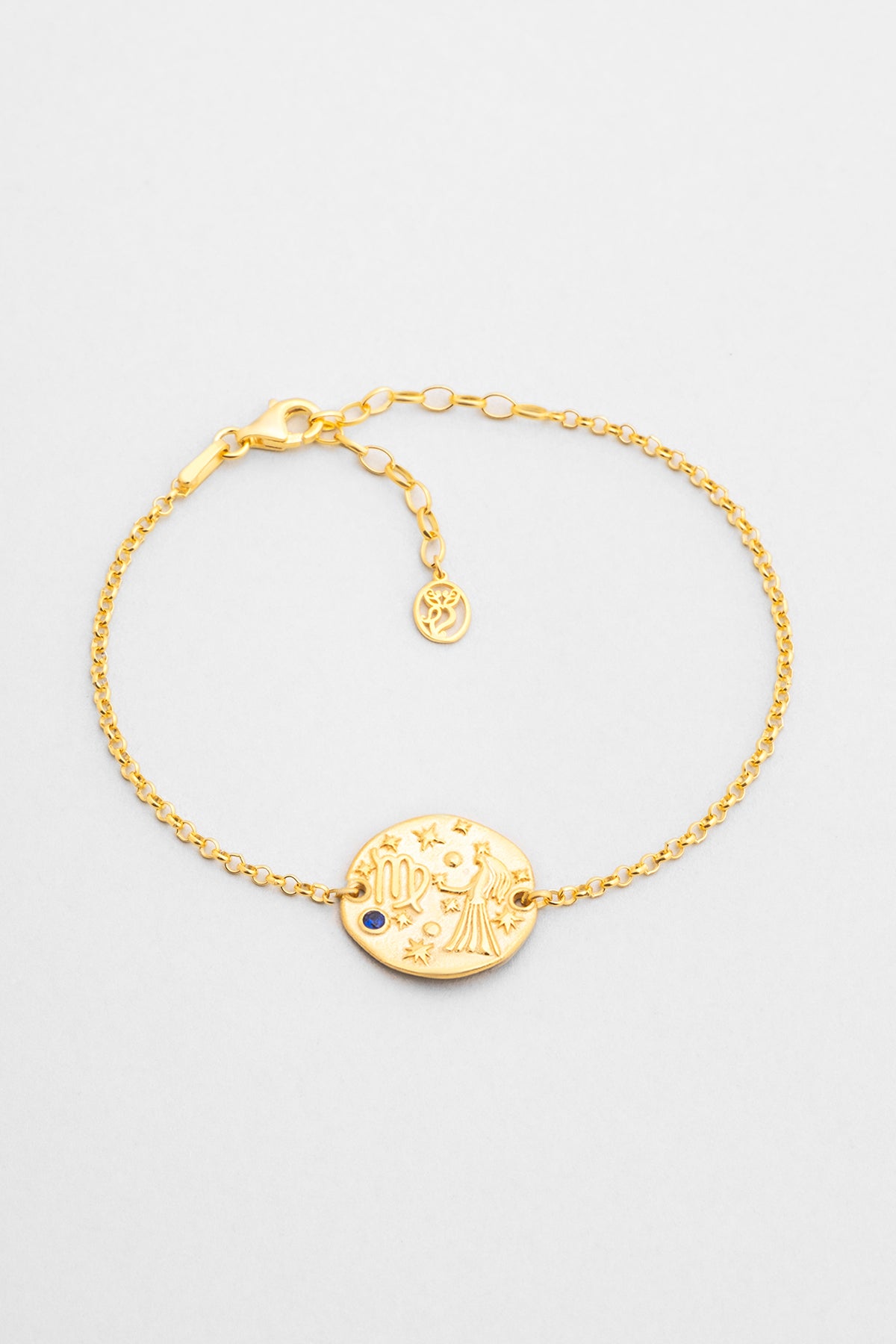 Başak Burcu 18 Ayar Sarı Altın Kaplama 20 Cm Gümüş Bileklik 07310251244