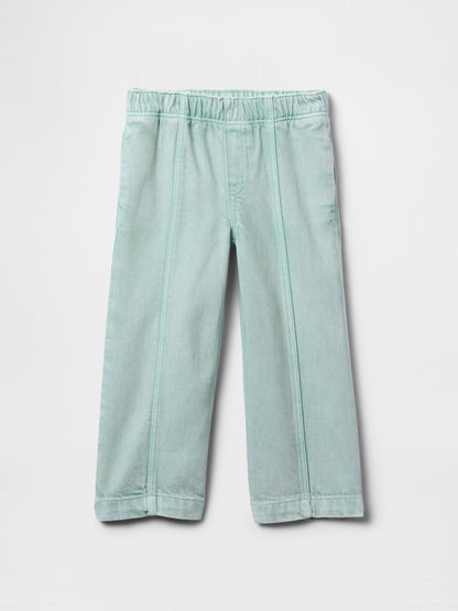 Açık Mavi Ultrasoft Pull-on Baggy Wide-leg Jean Pantolon