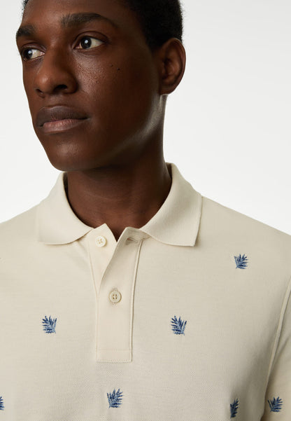 Saf Pamuklu Kısa Kollu Polo Yaka T-shirt