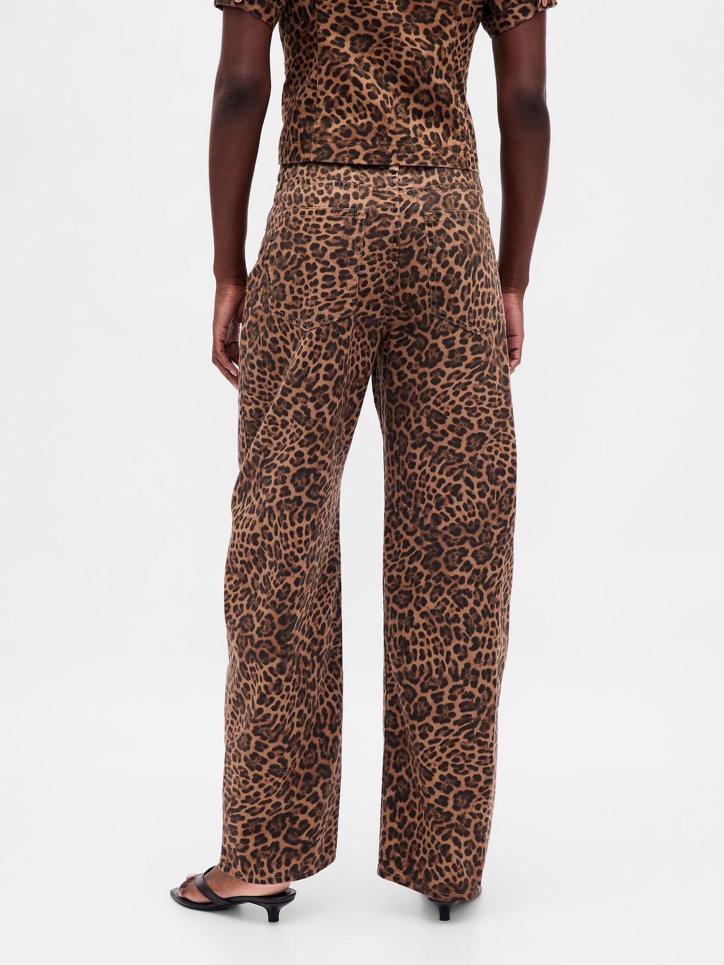 Kahverengi High Rise Barrel Jean Pantolon