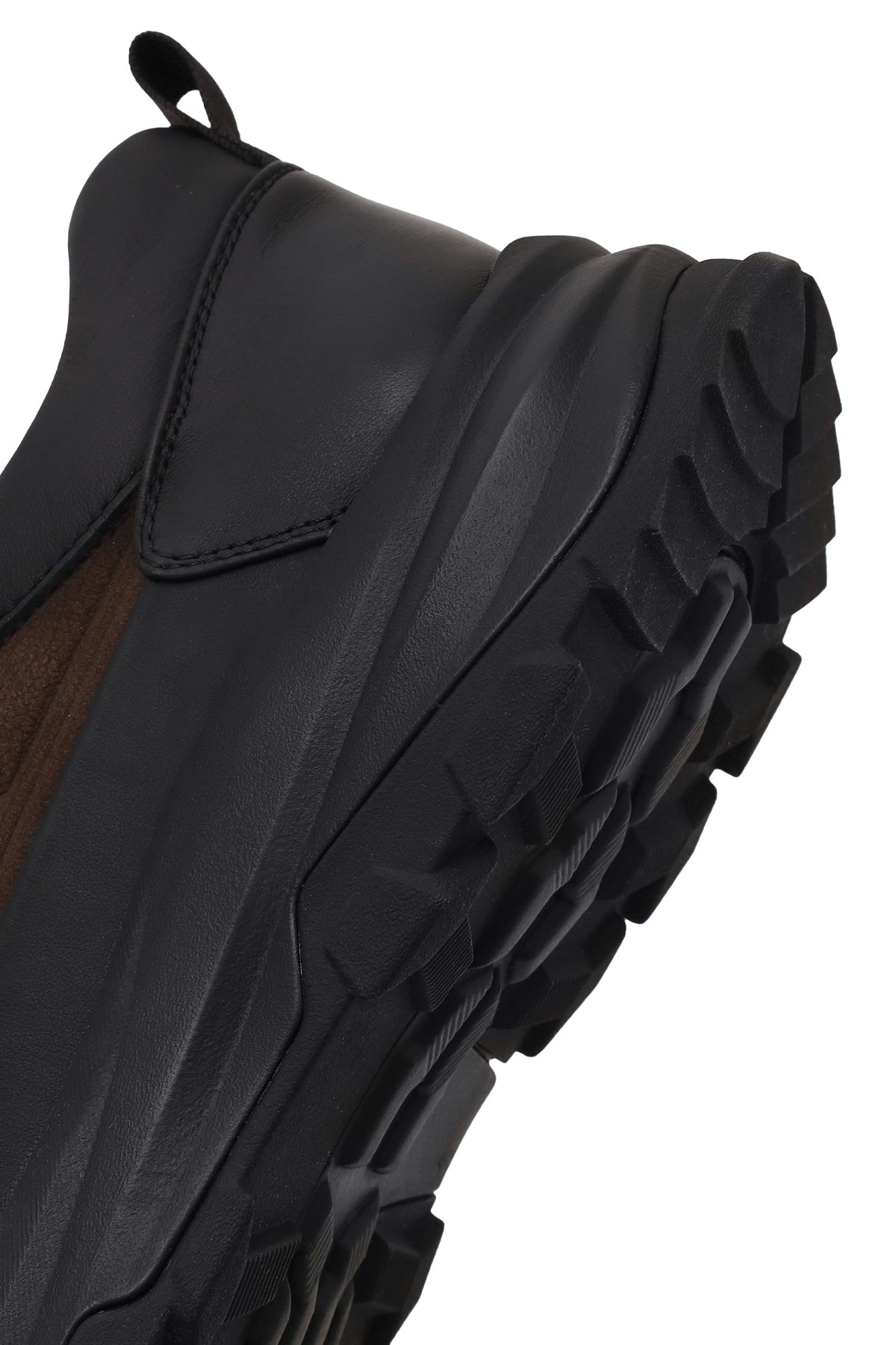 Erkek Kahverengi Bağcıklı Kalın Tabanlı Deri Casual Sneaker