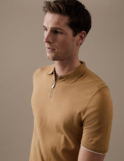 Regular Fit Polo Yaka Ipek Kazak