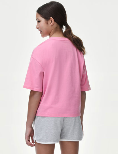 Saf Pamuklu Kısa Kollu T-shirt (6-16 Yaş)