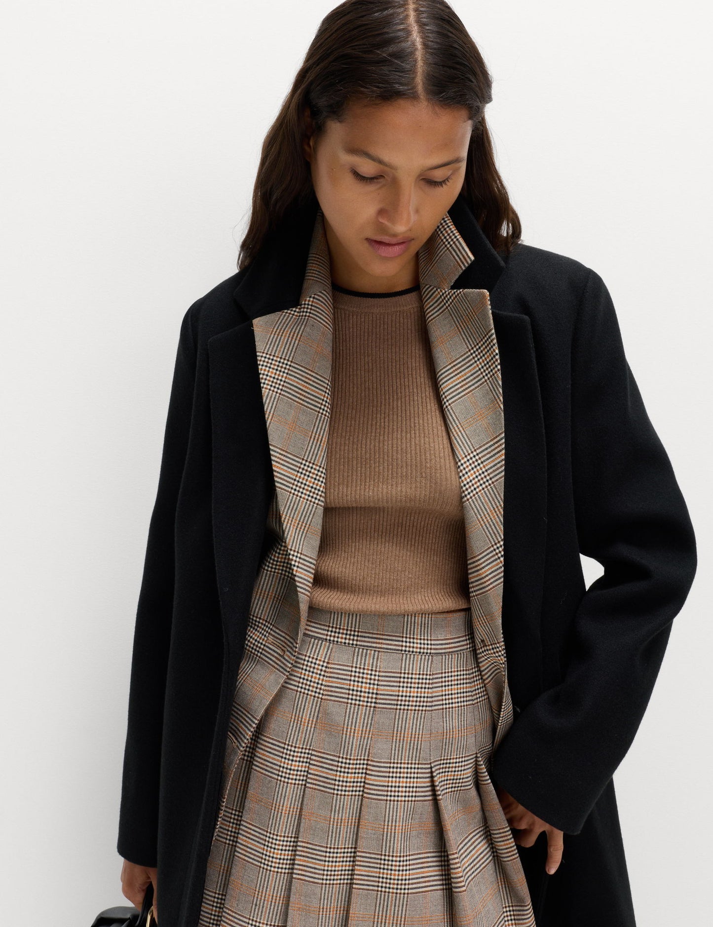Kareli Düz Kesim Blazer