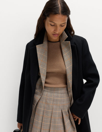 Kareli Düz Kesim Blazer