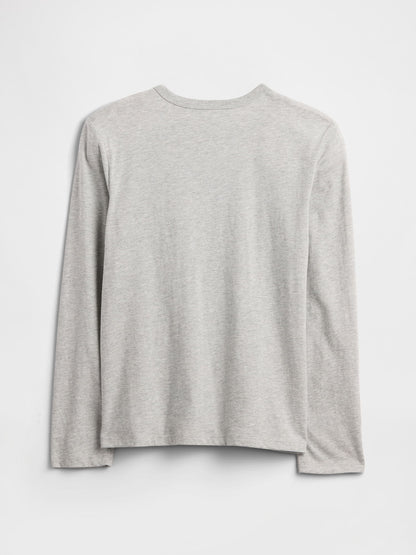 Gri Grafik Baskılı T-shirt