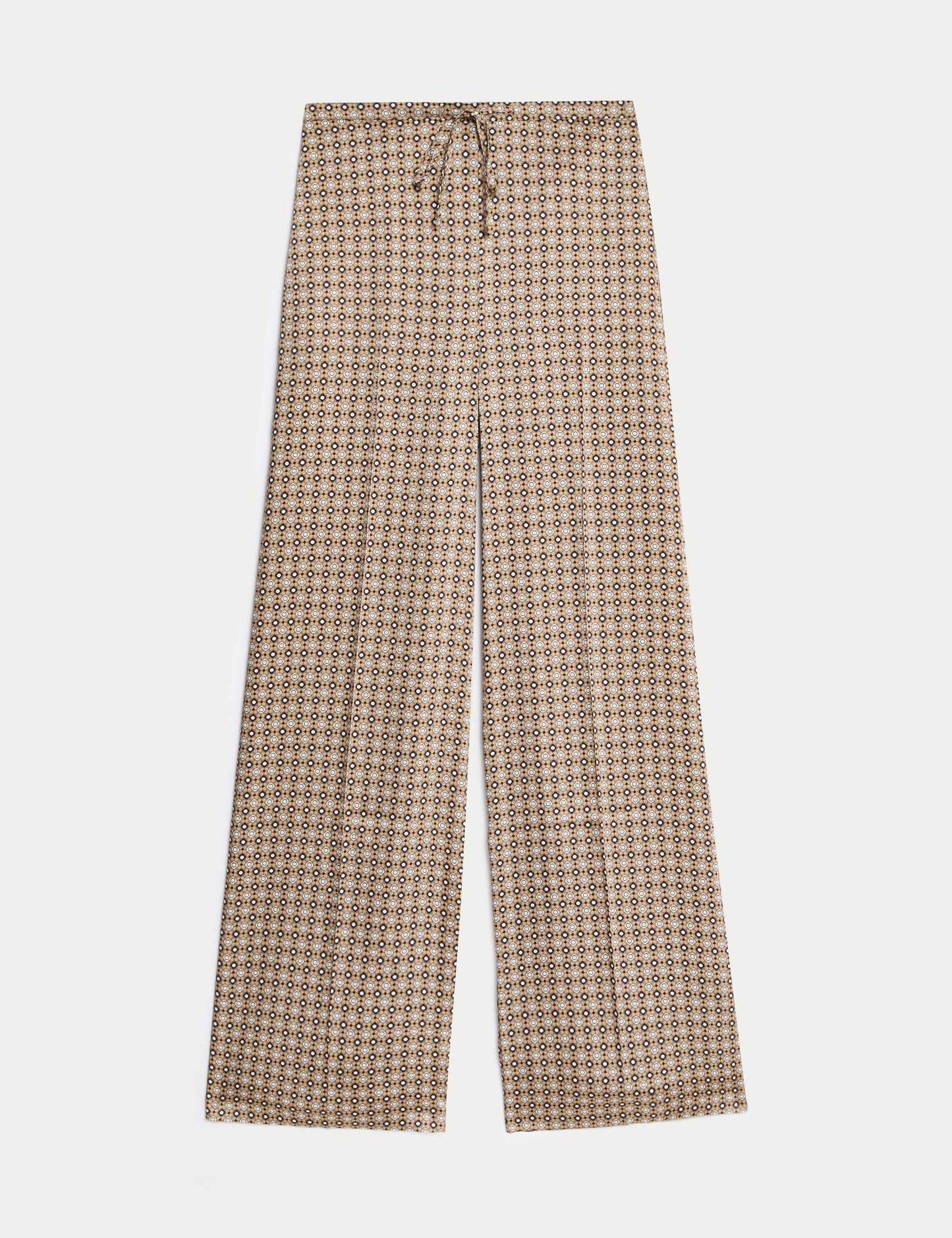 Geometrik Desenli Wide Leg Pantolon