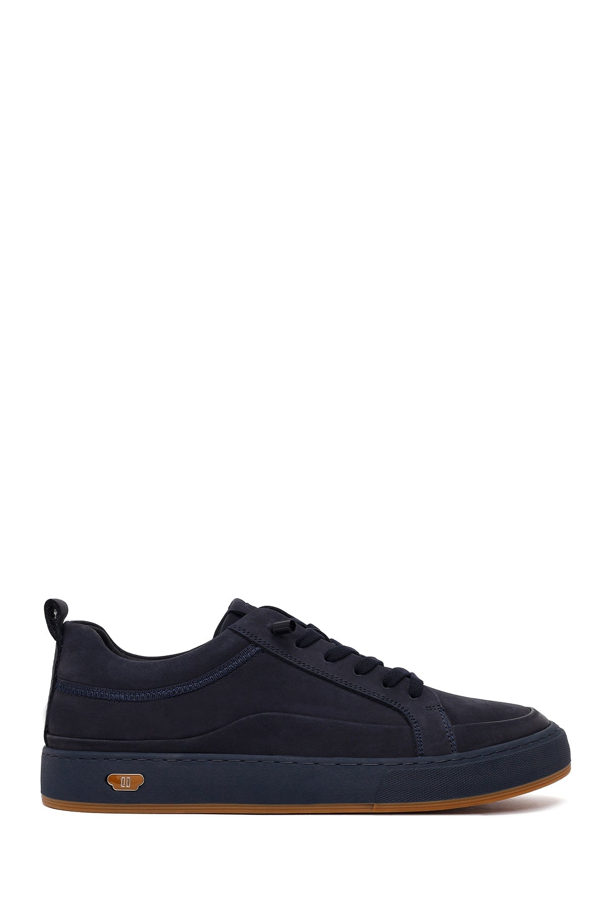 Erkek Lacivert Bağcıklı Nubuk Deri Sneaker