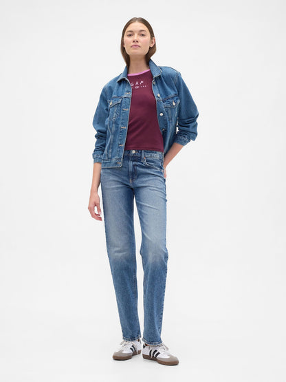 Bordo Modern Gap Logo Crop T-shirt