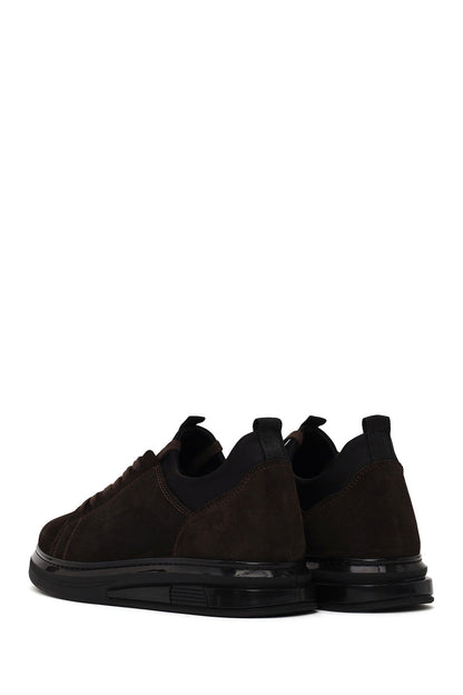 Erkek Kahverengi Bağcıklı Süet Deri Sneaker