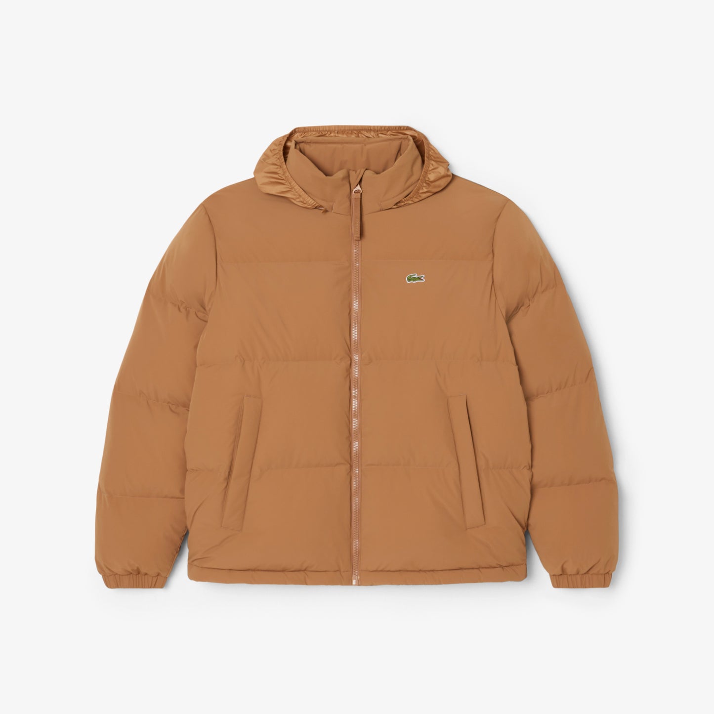 Lacoste Erkek Relaxed Fit Fermuarlı Koyu Kahverengi Mont