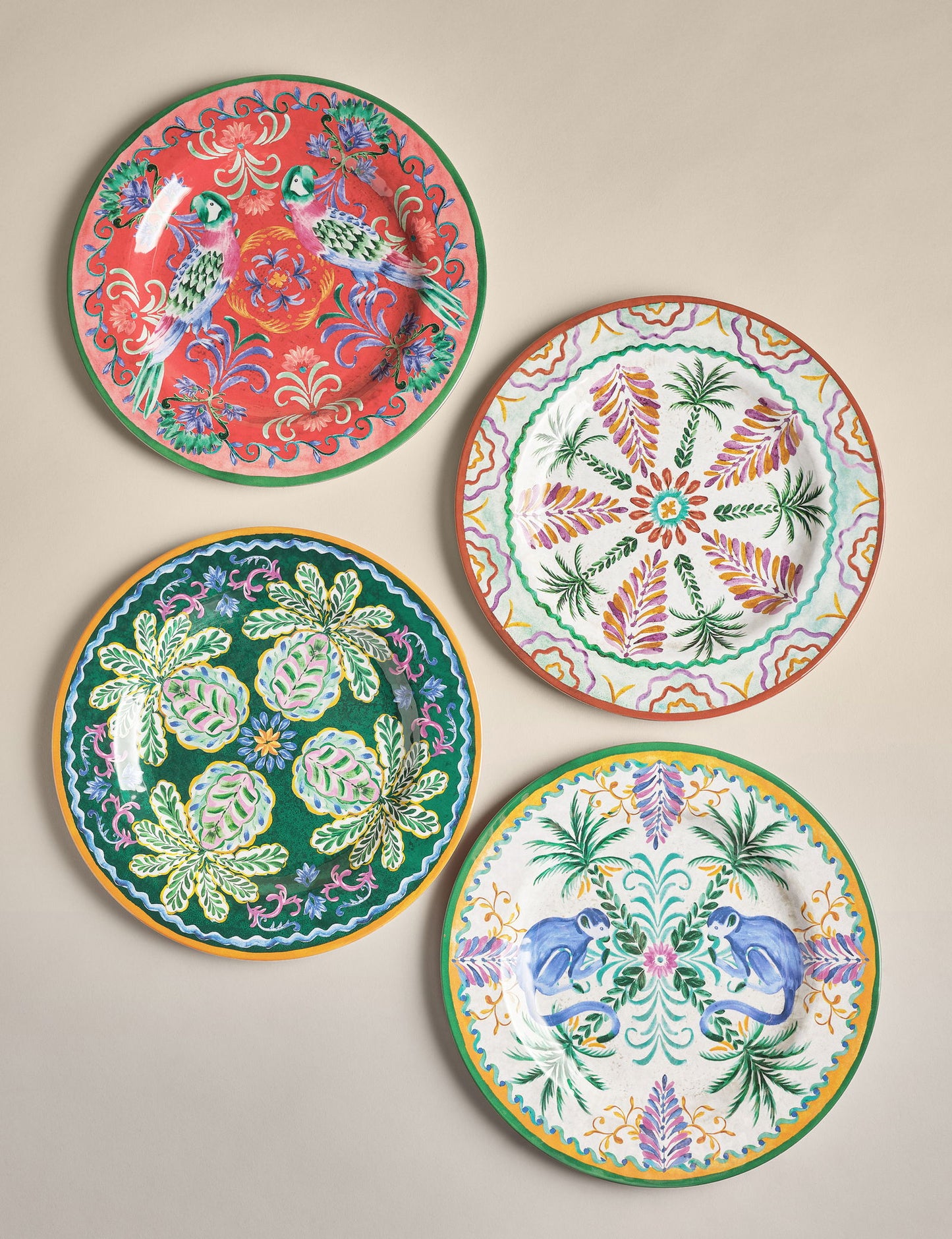 4’lü Boho Desenli Yemek Tabağı Seti