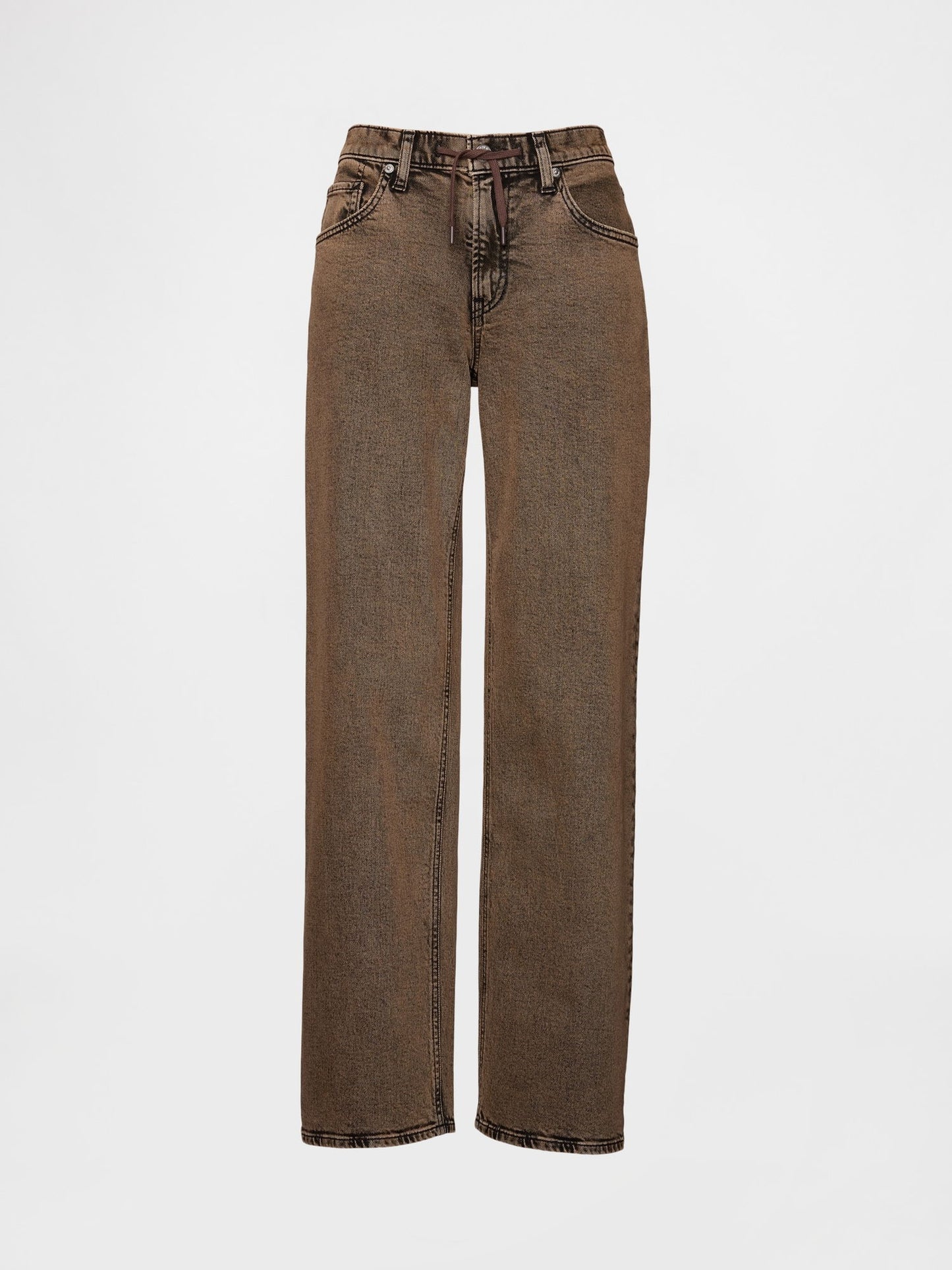 Kahverengi Low Rise '90s Jean Pantolon