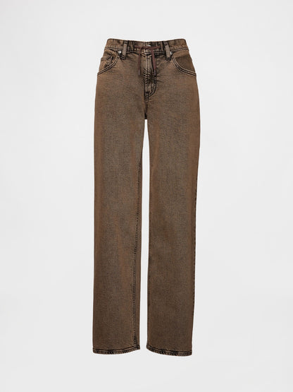 Kahverengi Low Rise '90s Jean Pantolon
