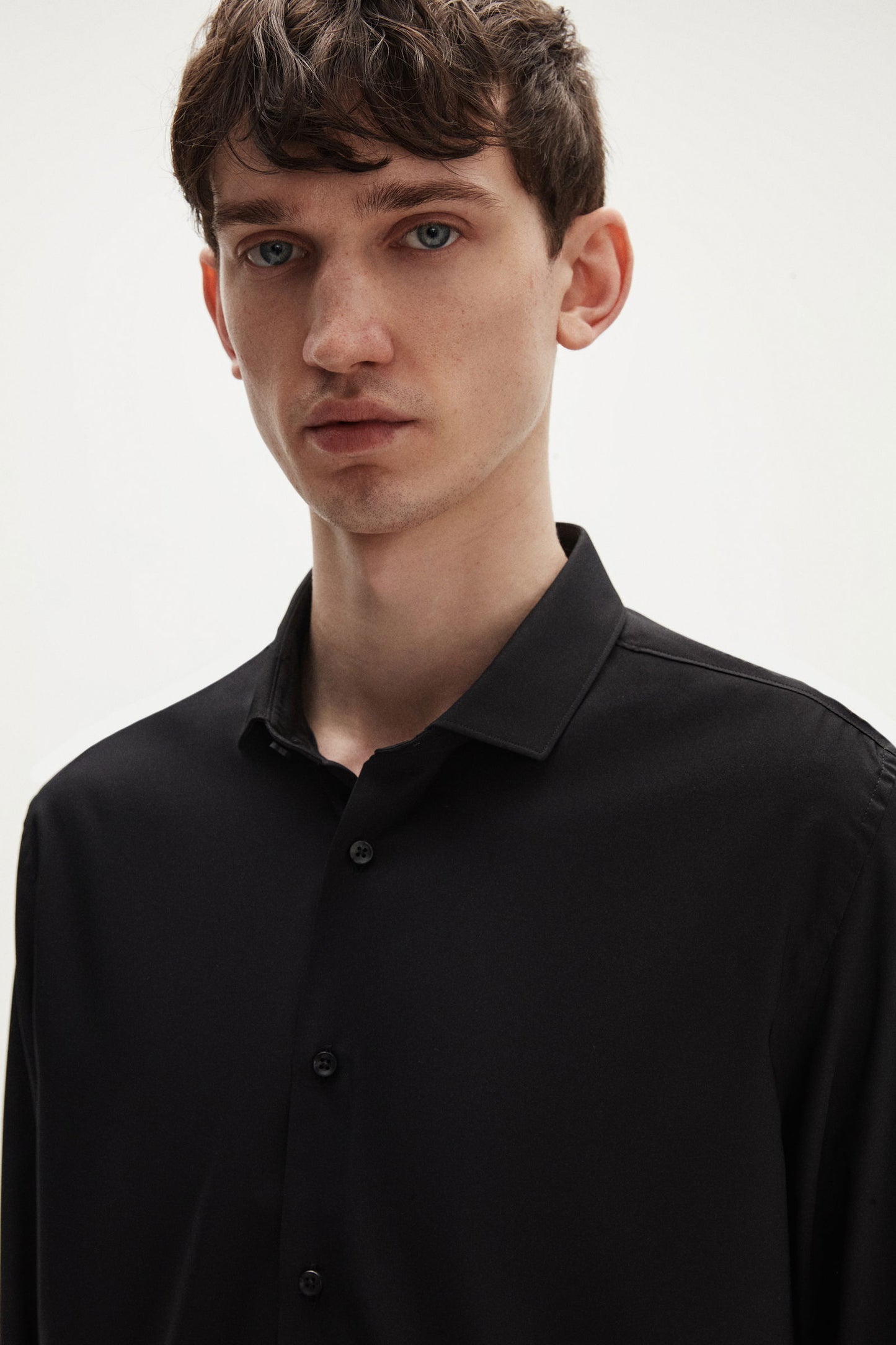 Tween Slim Fit Siyah Düz Travel Gömlek