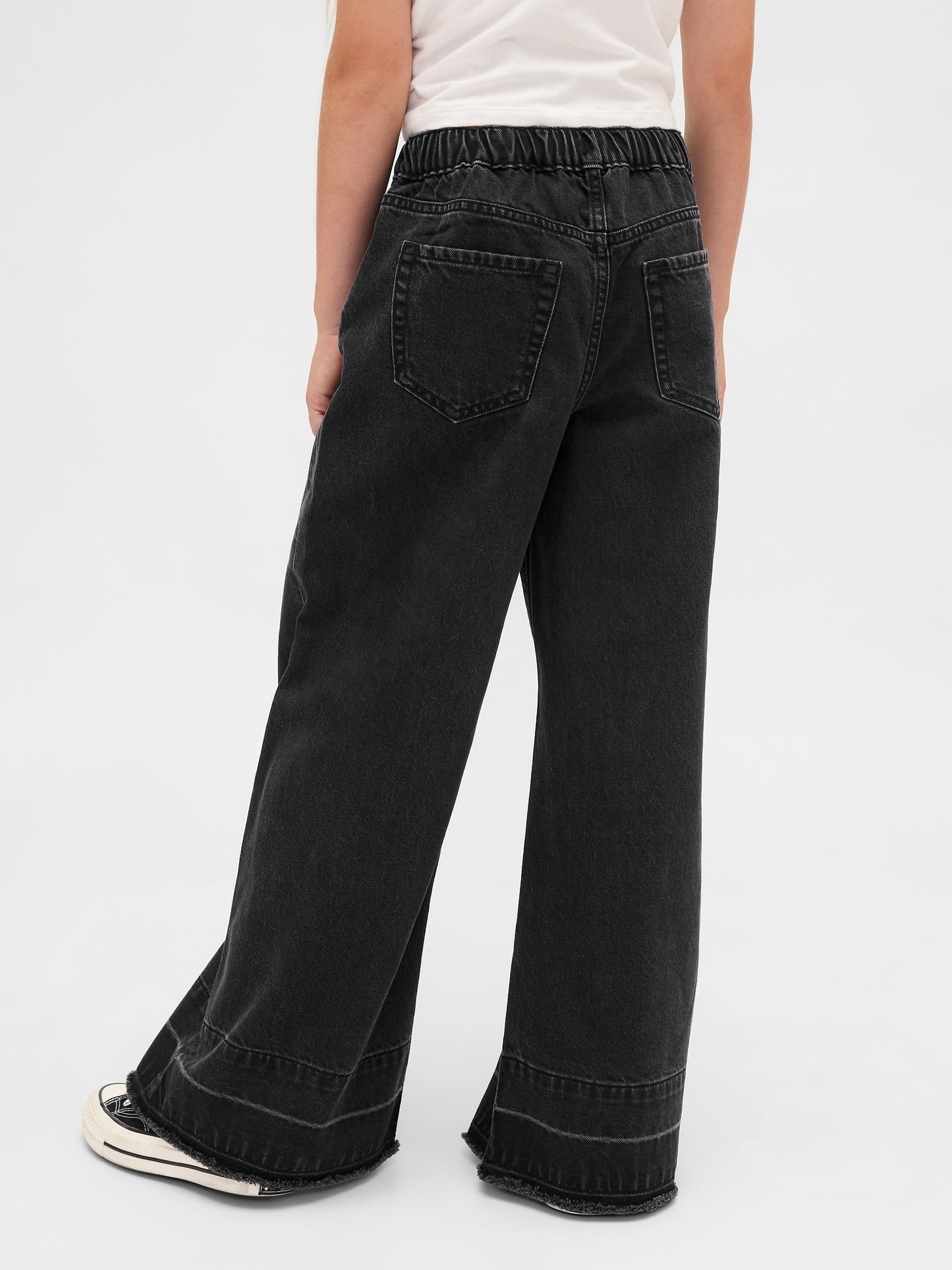 Siyah Low Rise Baggy Jean Pantolon