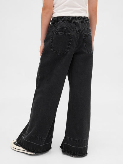 Siyah Low Rise Baggy Jean Pantolon