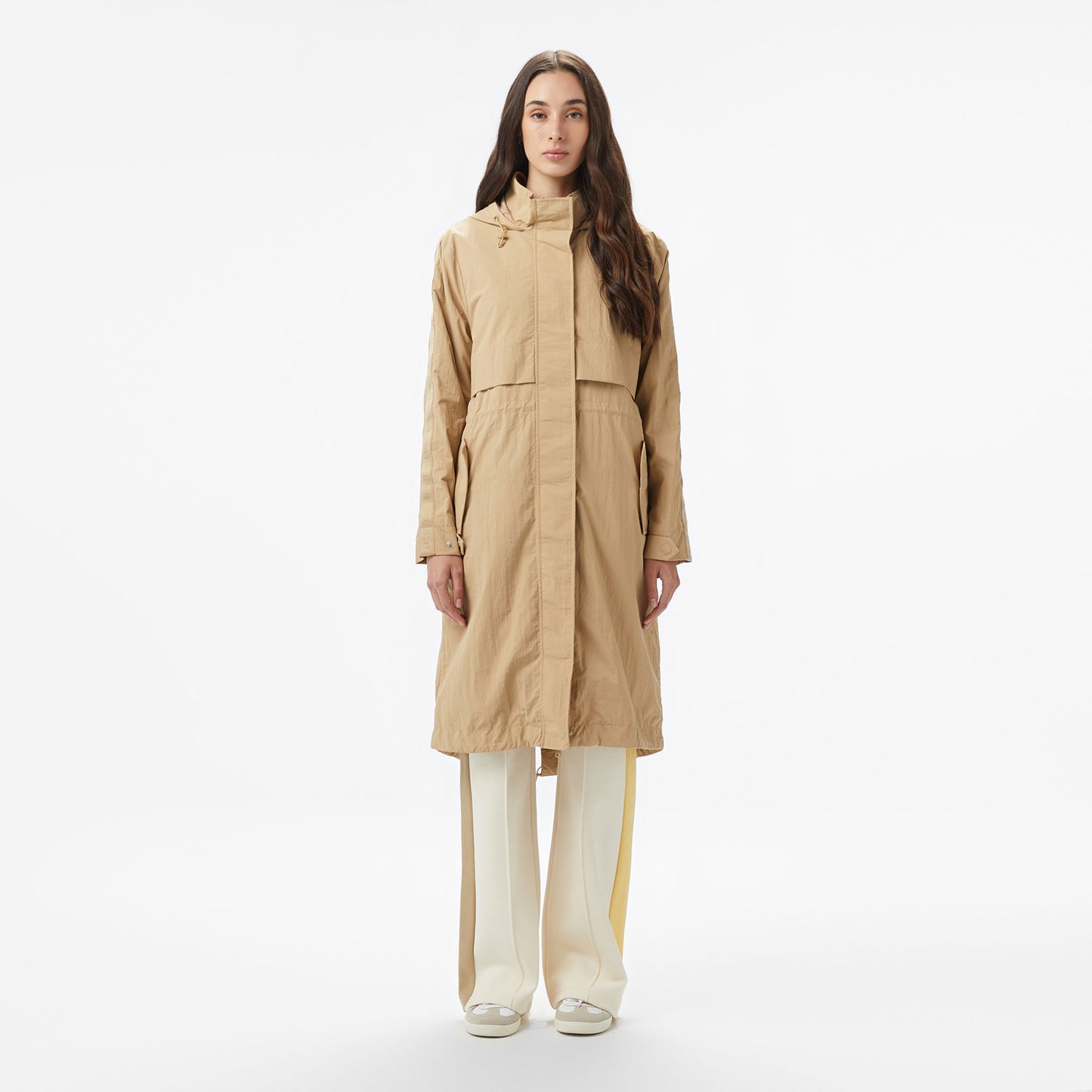 Lacoste Kadın Kapüşonlu Bej Mont