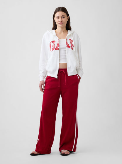 Beyaz Gap Logo Fermuarlı Fransız Havlu Kumaş Sweatshirt