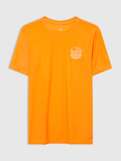 Turuncu Grafik Baskılı Mayo T-shirt