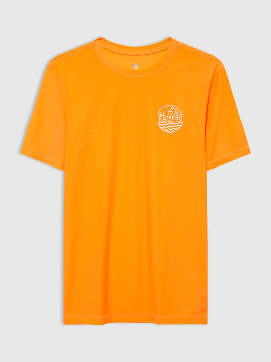 Turuncu Grafik Baskılı Mayo T-shirt