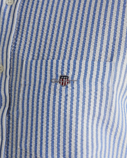 Gant Erkek Mavi Regular Fit Klasik Yaka Çizgili Gömlek