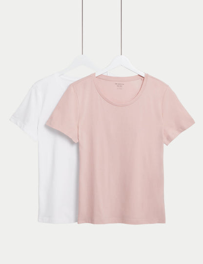 Saf Pamuklu 2'li Kısa Kollu T-shirt Seti