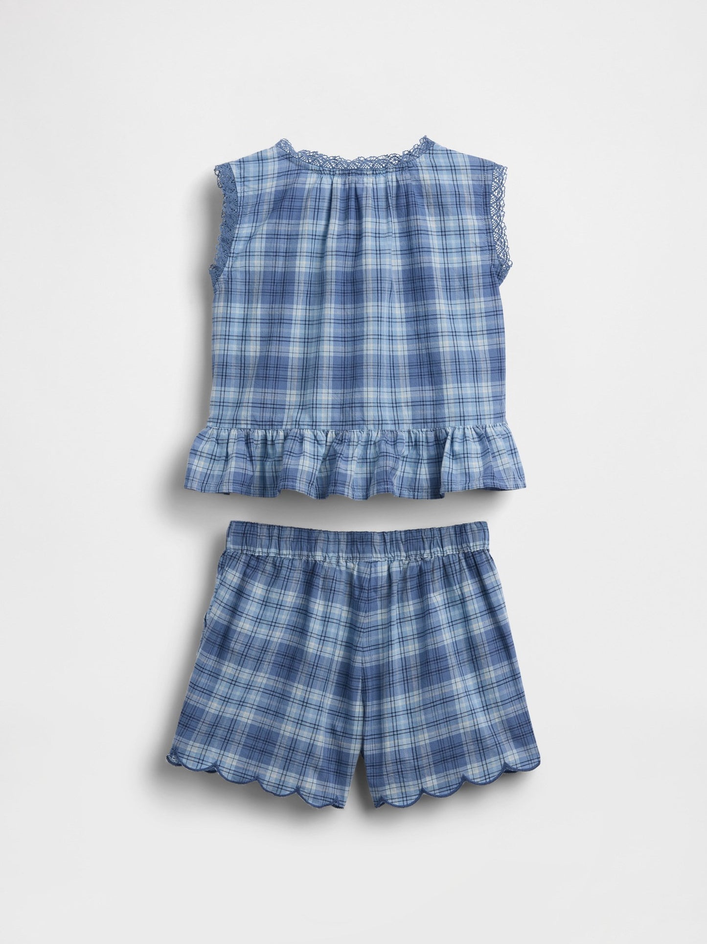 Mavi Baby Plaid Iki Parça Outfit Set