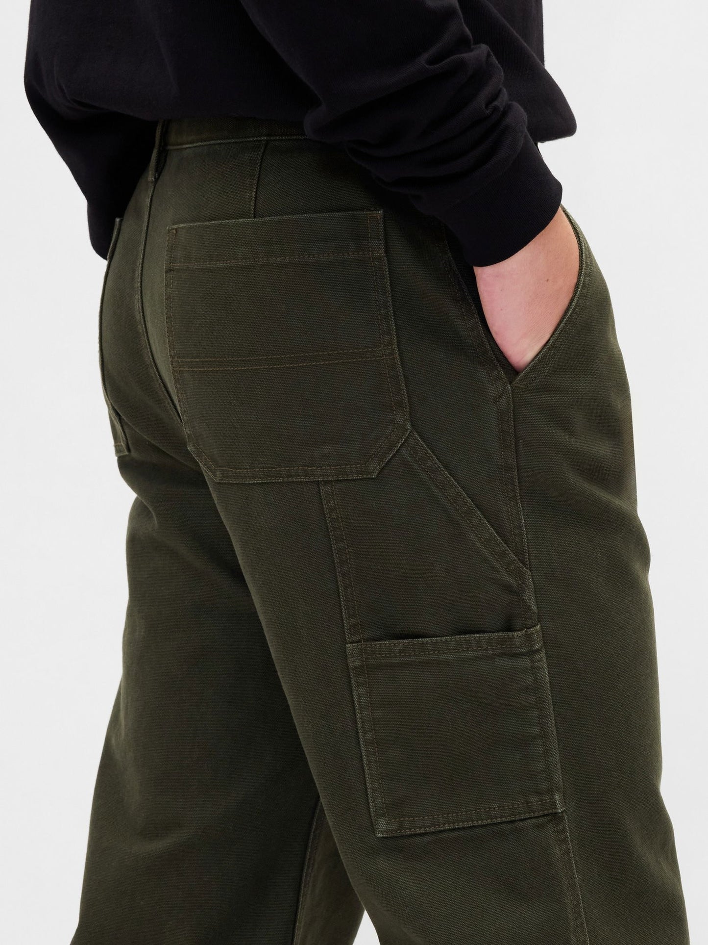 Haki Canvas '90s Loose Pantolon