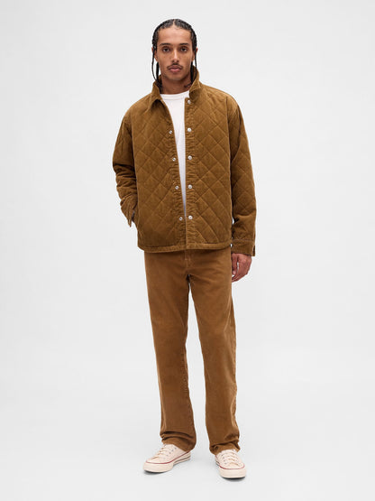 Açık Kahverengi Corduroy Relaxed Straight Pantolon