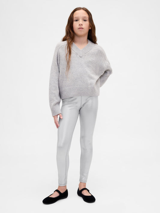 Gri Shine Leggings Tayt