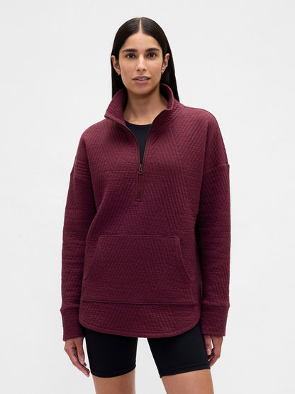 Bordo Gapfit Quilted Jacquard Pullover Spor Üst