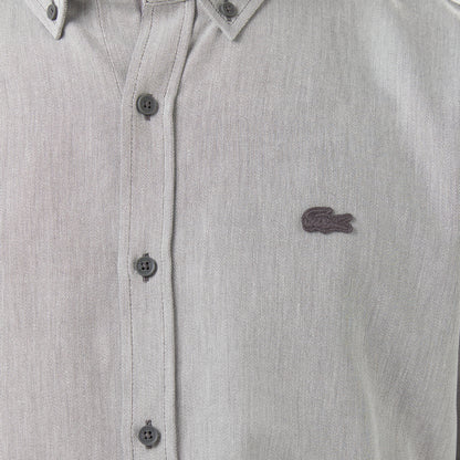 Lacoste Erkek Regular Fit Düğmeli Yaka Gri Gömlek
