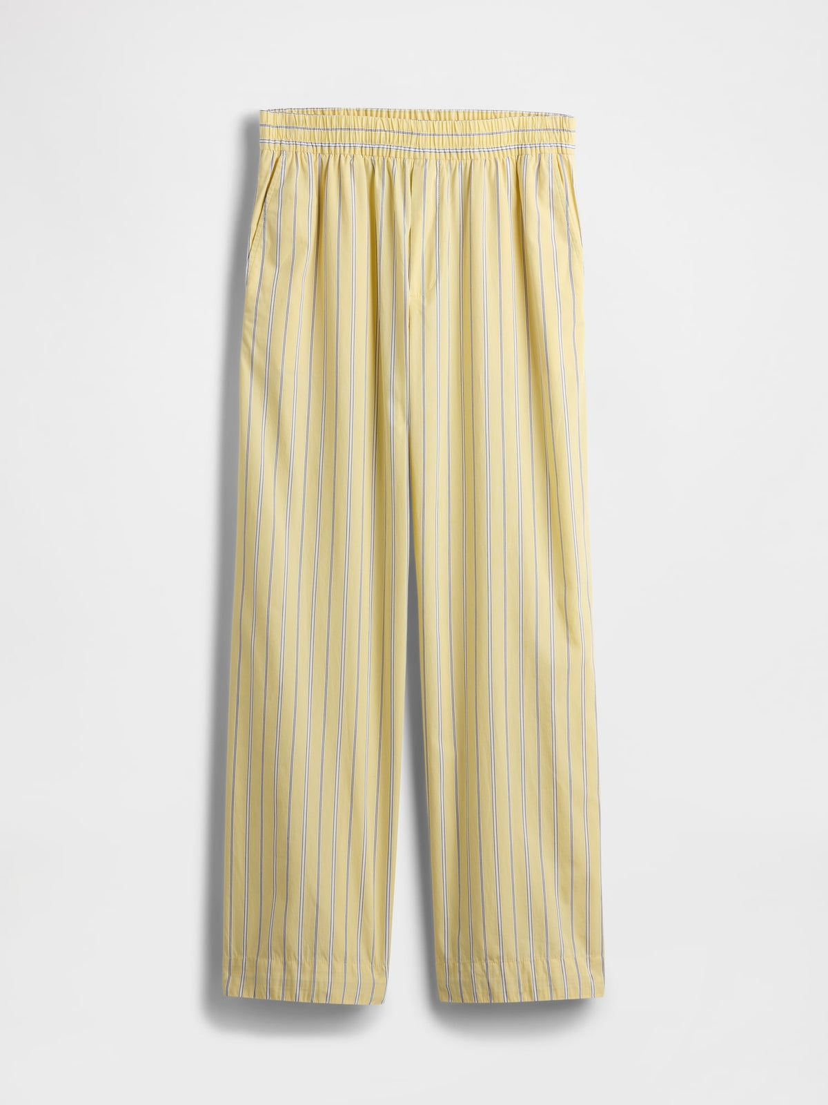 Sarı %100 Organik Pamuk Poplin Easy Wide-leg Pantolon