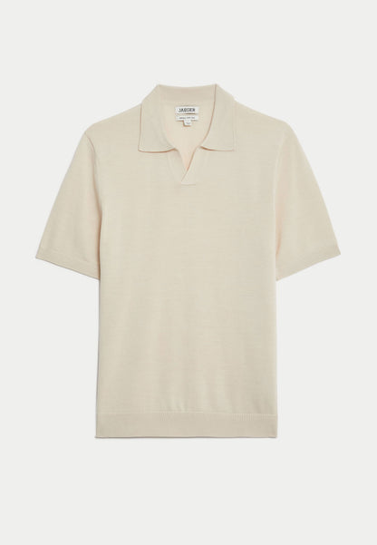 Ipek Yün Örme Polo Yaka T-shirt