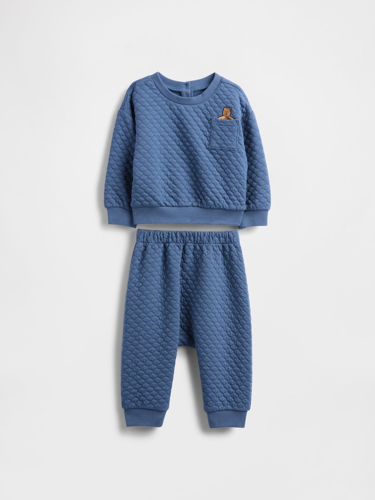Mavi Kapitone Brannan Bear Cepli Outfit Set