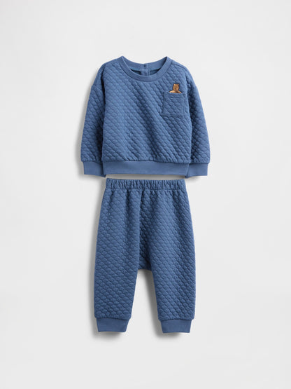 Mavi Kapitone Brannan Bear Cepli Outfit Set