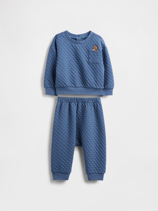Mavi Kapitone Brannan Bear Cepli Outfit Set