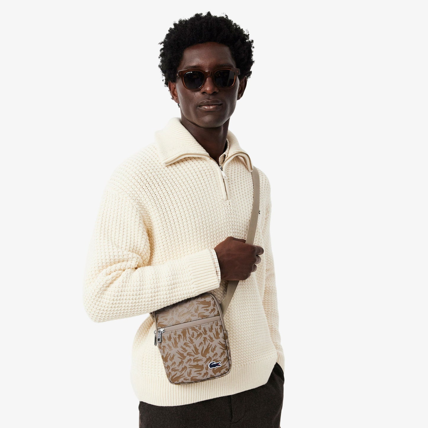 Lacoste Lcst Erkek Monogram Bej Postacı Çantası