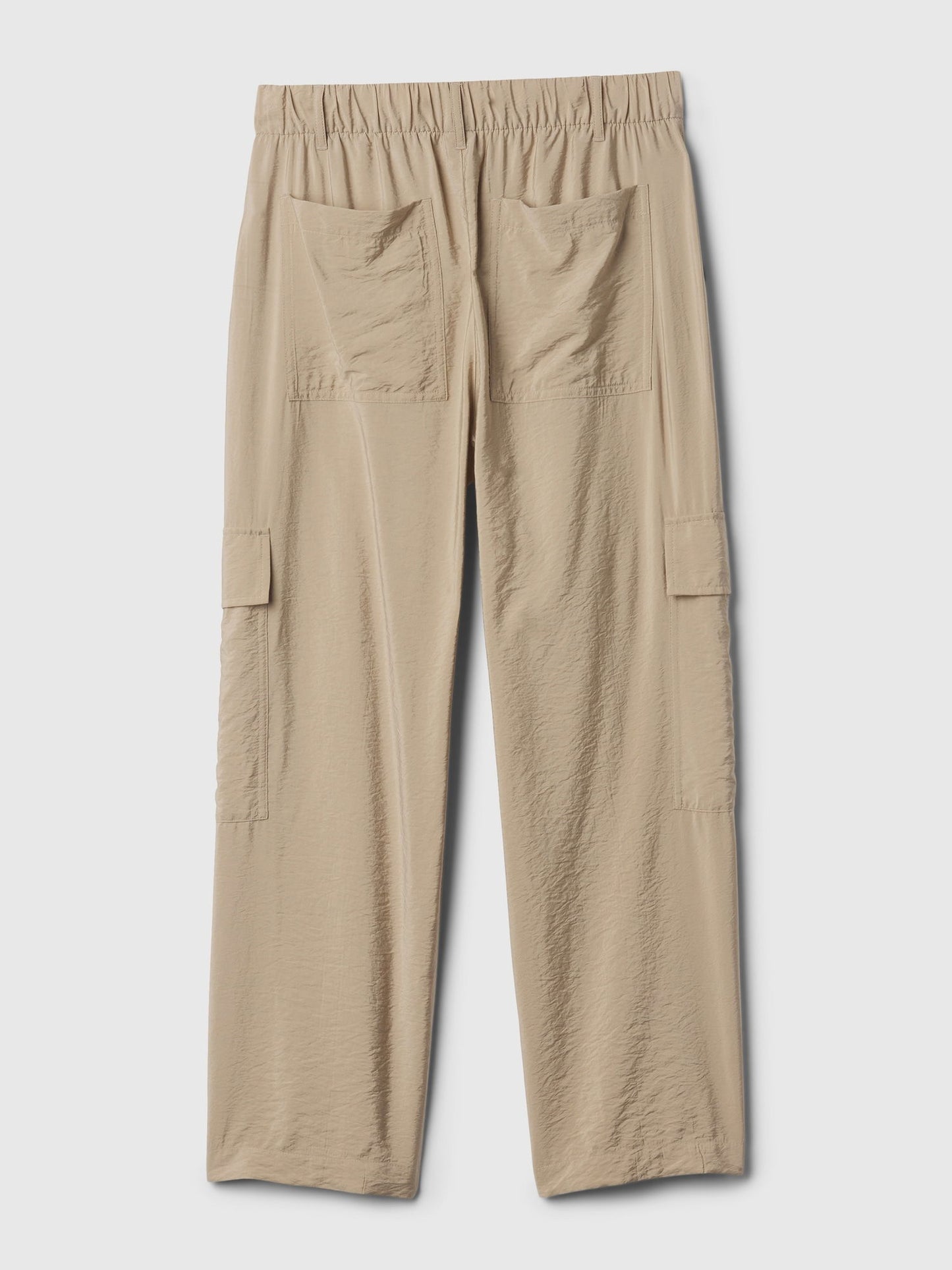 Bej Mid Rise Pull-on Kargo Pantolon