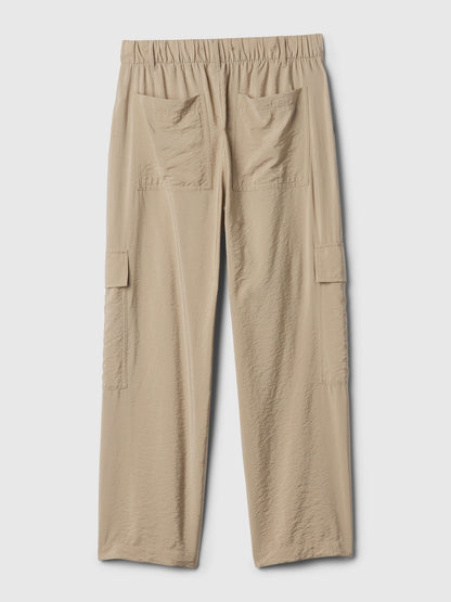 Bej Mid Rise Pull-on Kargo Pantolon