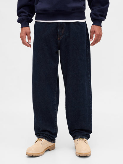 Koyu Mavi Baggy Jean Pantolon
