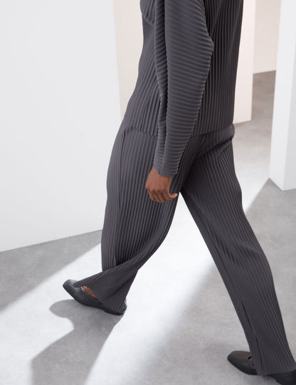 Pile Detaylı Wide Leg Pantolon